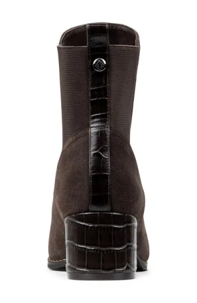 Donald Pliner Contrast Block Heel Boot In Brown