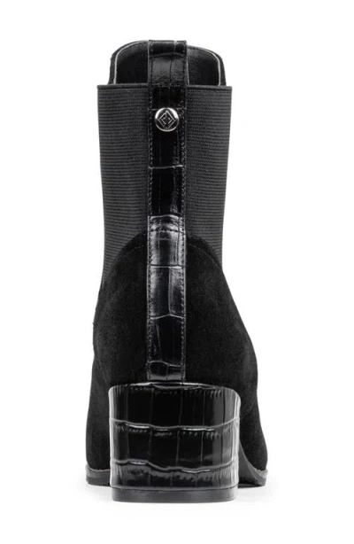 Donald Pliner Contrast Block Heel Boot In Black