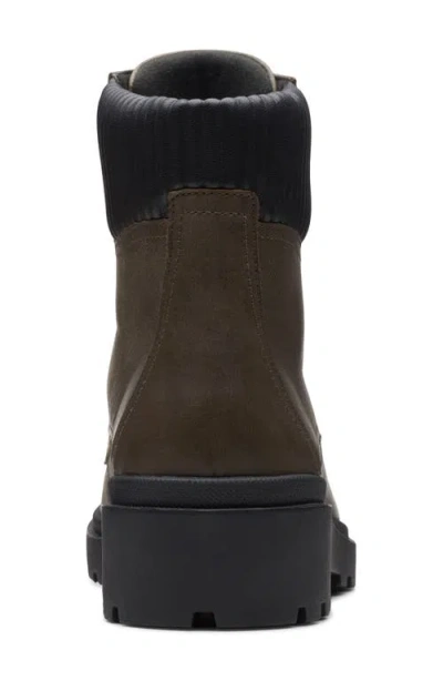 Clarks Calla Zip In Green Leather In Green