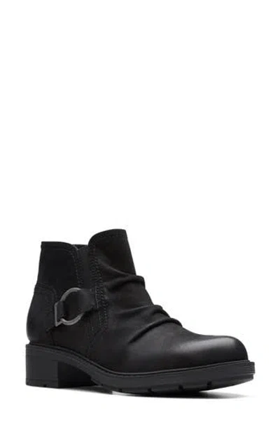 Clarks Collection Hearth Faye Black Nubuck Boot In Black