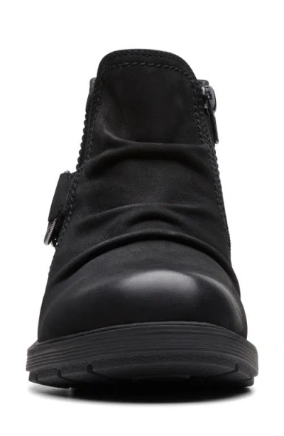 Clarks Collection Hearth Faye Black Nubuck Boot In Black