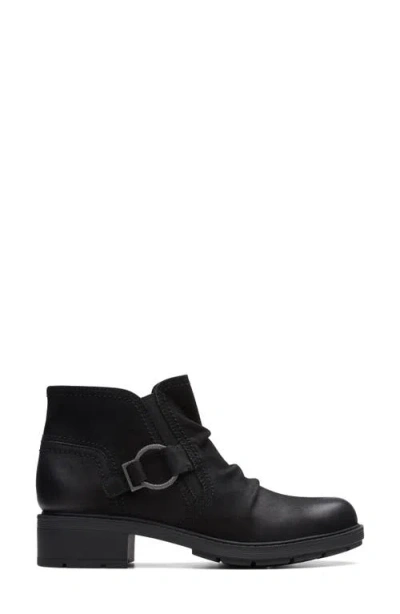 Clarks Collection Hearth Faye Black Nubuck Boot In Black