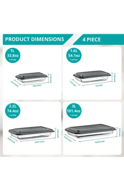 Sorbus 4-piece Deep Dish Baking Dish Set In Gray
