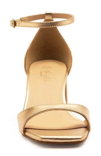 Off The Hook London Knightsbridge Block Heel Sandal In Gold