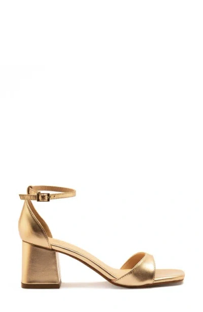 Off The Hook London Knightsbridge Block Heel Sandal In Gold