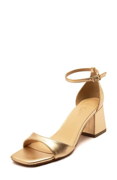 Off The Hook London Knightsbridge Block Heel Sandal In Gold