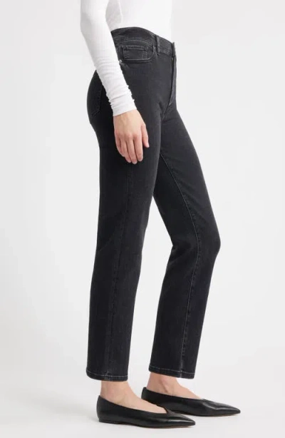 Frame Le Sleek High Waist Ankle Straight Leg Jeans In Black
