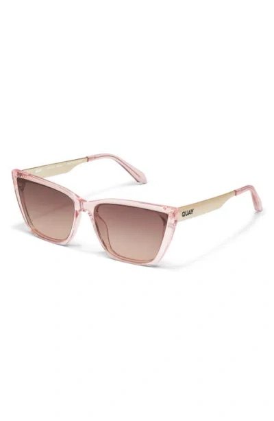 Quay Call The Shots 54mm Gradient Cat Eye Sunglasses In Pink
