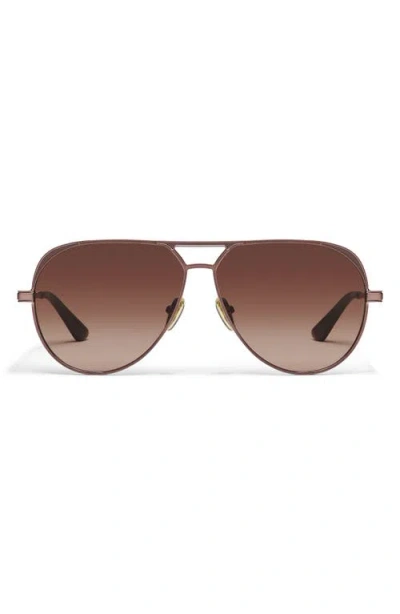 Quay Open Tab 63mm Gradient Aviator Sunglasses In Brown