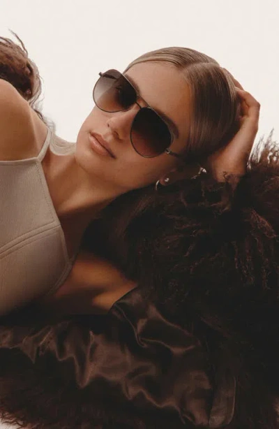 Quay Open Tab 63mm Gradient Aviator Sunglasses In Brown