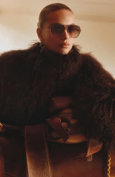 Quay Open Tab 63mm Gradient Aviator Sunglasses In Brown