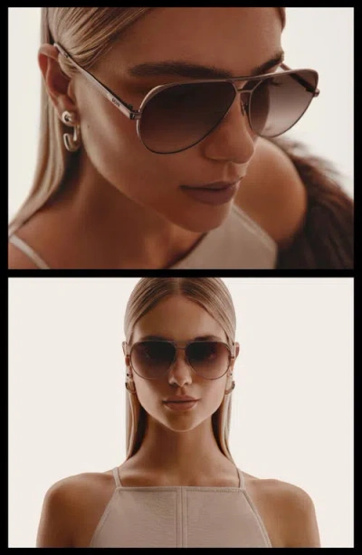 Quay Open Tab 63mm Gradient Aviator Sunglasses In Brown