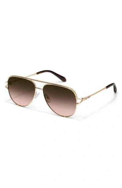 Quay High Key Twist 60mm Gradient Aviator Sunglasses In Gold