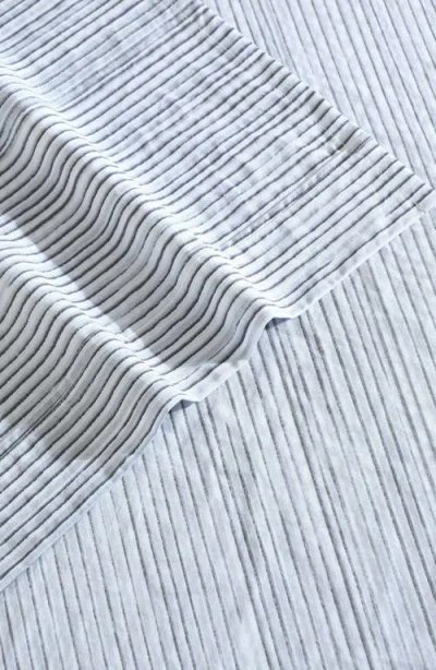 Calvin Klein Wavy Stripe Washed Percale Sheet Set In Blue