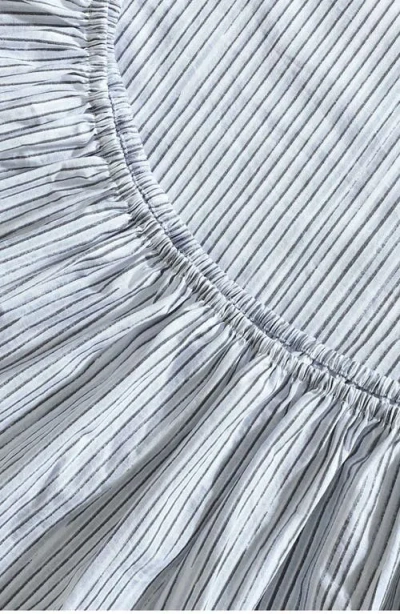 Calvin Klein Wavy Stripe Washed Percale Sheet Set In Blue