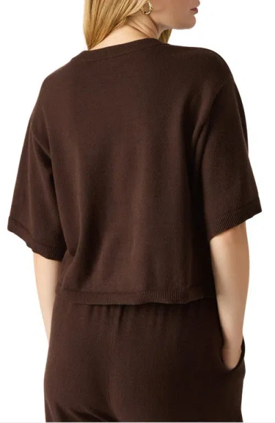 Steve Madden Kori Elbow Sleeve Crewneck Sweater In Brown