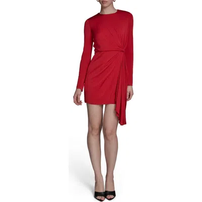 Bcbg Women's Side Knot Long Sleeves Sheath Dress In Red