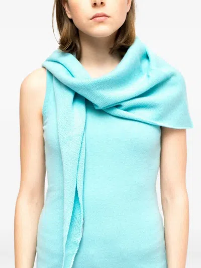 La Rose Kefia Cashmere Turchese In Blue