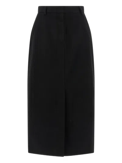 Brioni Violante Slit Detailed Midi Skirt In Black