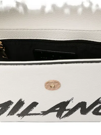 Msgm Logo-print Shoulder Bag In Neutral