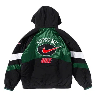 Supreme X Nike Hooded Sport Jacket 'black Green White' In Multi