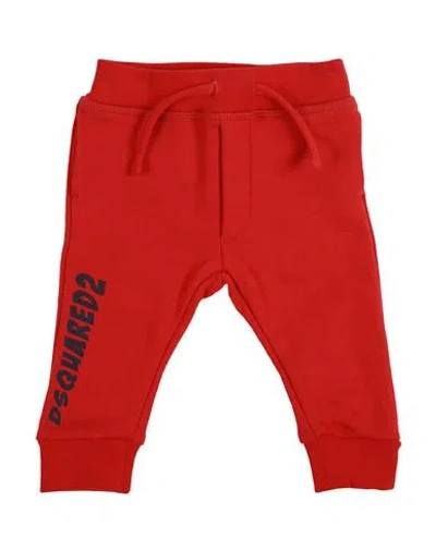 Dsquared2 Newborn Boy Pants Red Size 3 Cotton, Elastane In Red
