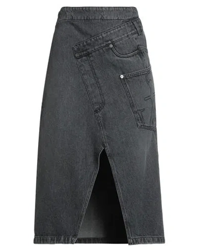 Jw Anderson Twisted Asymmetric Denim Wrap-effect Midi Skirt In Black