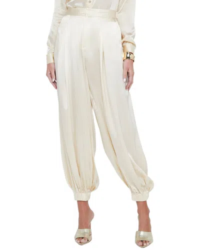 L'agence Palmer Elastic Silk Boot Pant In White