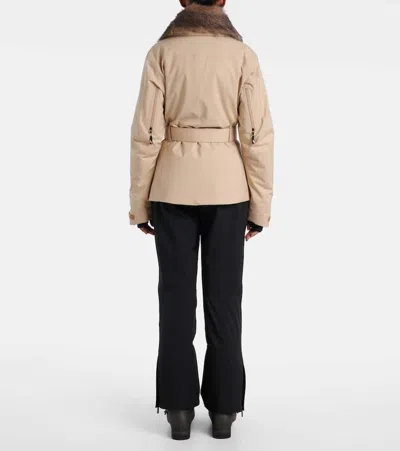 Moncler Vizelles Shearling-trimmed Ski Jacket In Neutral