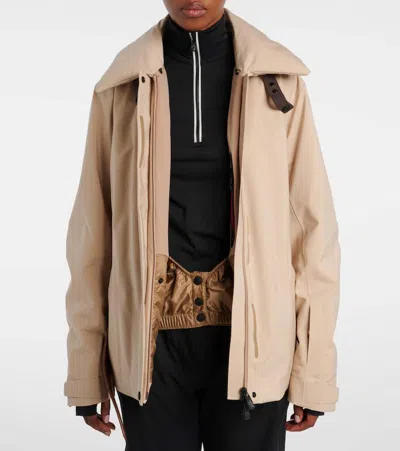 Moncler Vizelles Shearling-trimmed Ski Jacket In Neutral