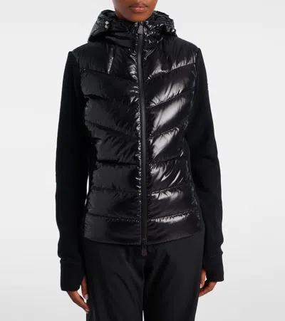 Moncler Grenoble Padded Fleece Hoodie With Zip And Hood In Black