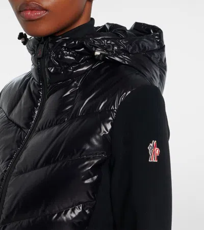 Moncler Grenoble Padded Fleece Hoodie With Zip And Hood In Black