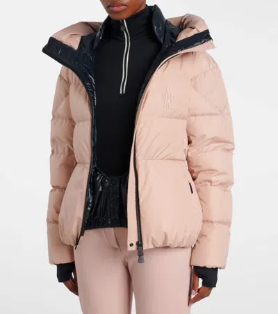 Moncler Grenoble Buckled Waist Padded Jacket In Pink