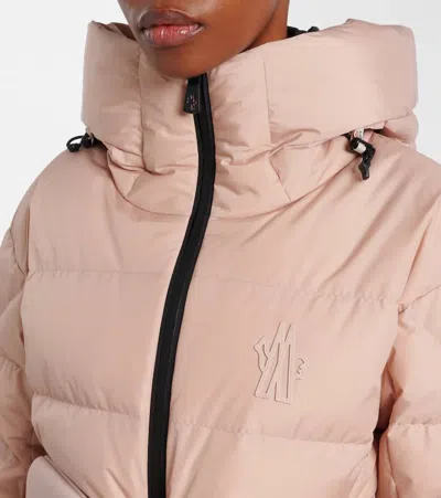 Moncler Grenoble Buckled Waist Padded Jacket In Pink