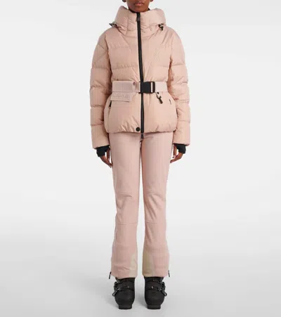 Moncler Grenoble Buckled Waist Padded Jacket In Pink