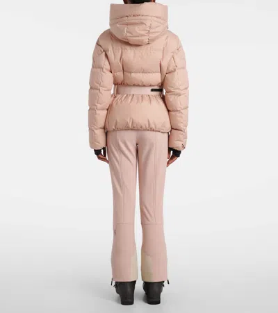 Moncler Grenoble Buckled Waist Padded Jacket In Pink