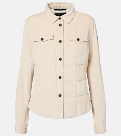 Moncler Nangy Quilted Cotton And Modal-blend Corduroy Down Jacket In Neutral