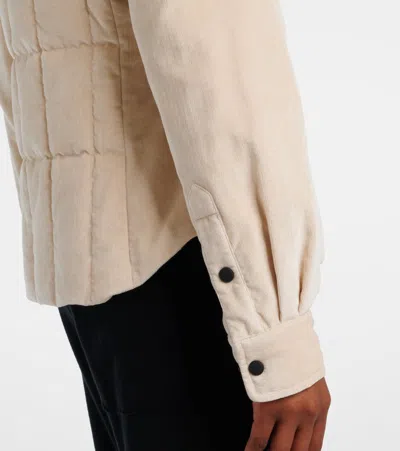 Moncler Nangy Quilted Cotton And Modal-blend Corduroy Down Jacket In Neutral