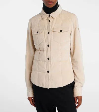 Moncler Nangy Quilted Cotton And Modal-blend Corduroy Down Jacket In Neutral