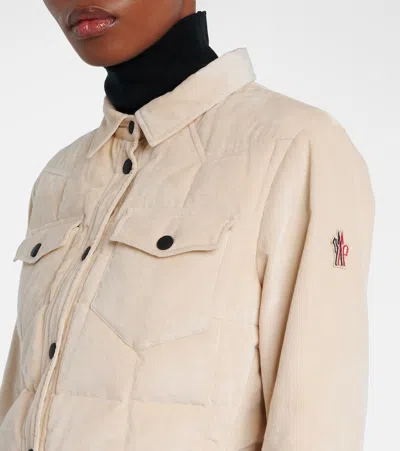 Moncler Nangy Quilted Cotton And Modal-blend Corduroy Down Jacket In Neutral