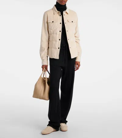 Moncler Nangy Quilted Cotton And Modal-blend Corduroy Down Jacket In Neutral