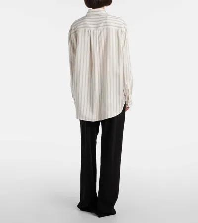 The Row Eirlys Striped Silk Button-down Shirt In White