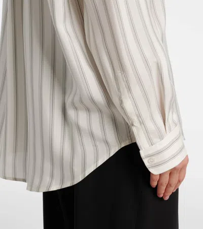 The Row Eirlys Striped Silk Button-down Shirt In White