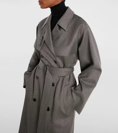 The Row Rhydian Virgin Wool Gabardine Trench Coat In Gray