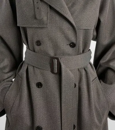 The Row Rhydian Virgin Wool Gabardine Trench Coat In Gray