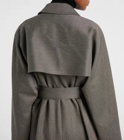 The Row Rhydian Virgin Wool Gabardine Trench Coat In Gray