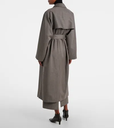 The Row Rhydian Virgin Wool Gabardine Trench Coat In Gray