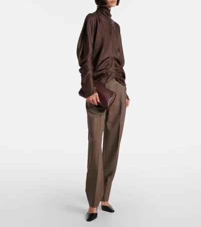 The Row Rectangular Clutch In Burgundy