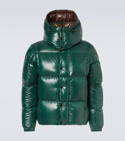 Moncler Parana Glossy Hooded Short Down Jacket Clothing In Green