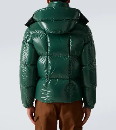 Moncler Parana Glossy Hooded Short Down Jacket Clothing In Green